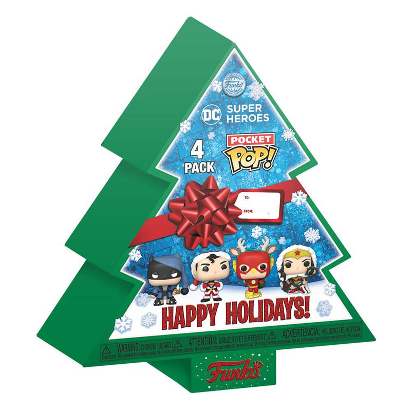 Funko Pocket POP! DC Heroes: Holiday – Christmas Tree (4-Pack) Special Edition